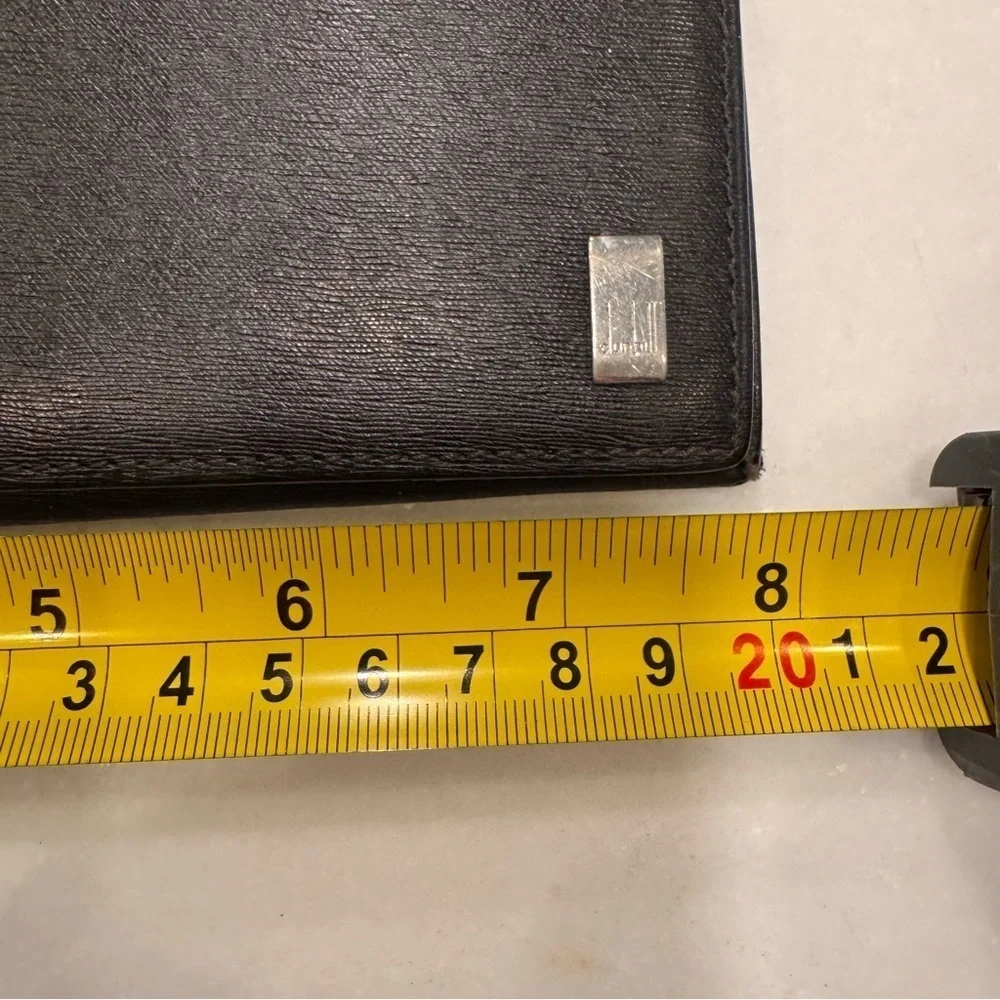 dunhill Black Leather Men's / Women’s Bi-Fold Long Wallet
